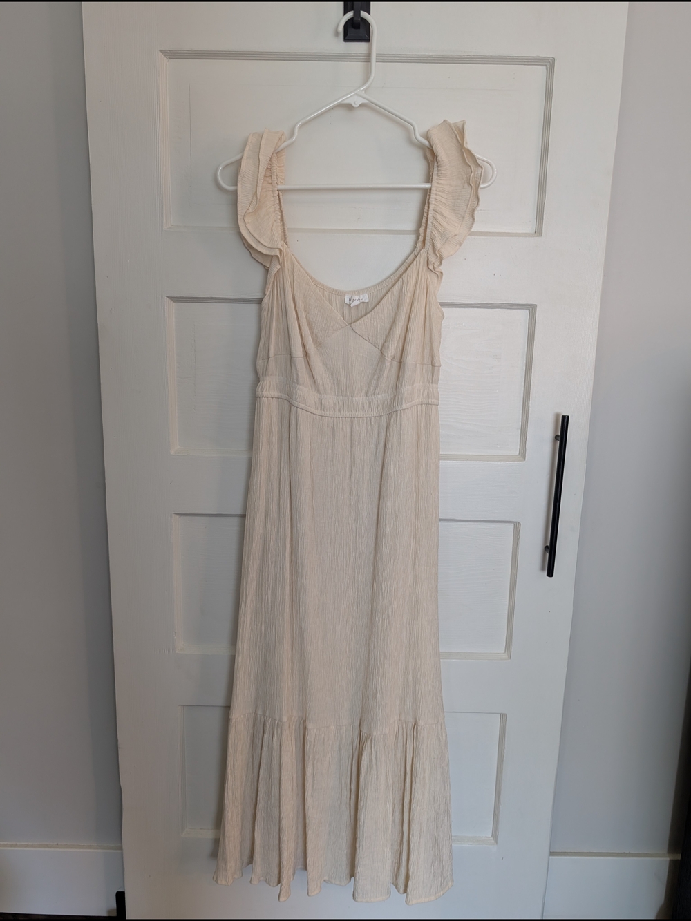 Cream Ruffle Strap Maxi Dress - Women